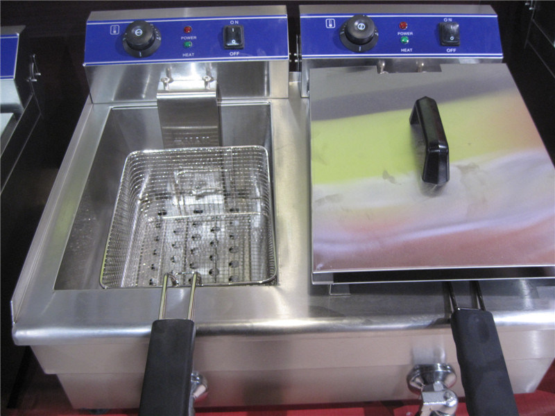 Freidora industrial de tanques dobles para freír la comida (GRT-E132V)