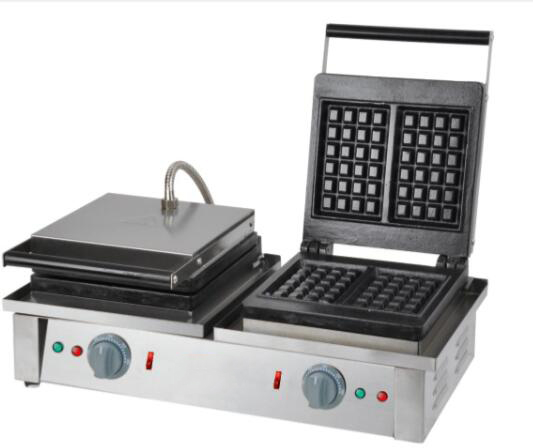 GRT-LD-2202 Commercial Double Head Two Slices Rectangle Egg Waffle ...