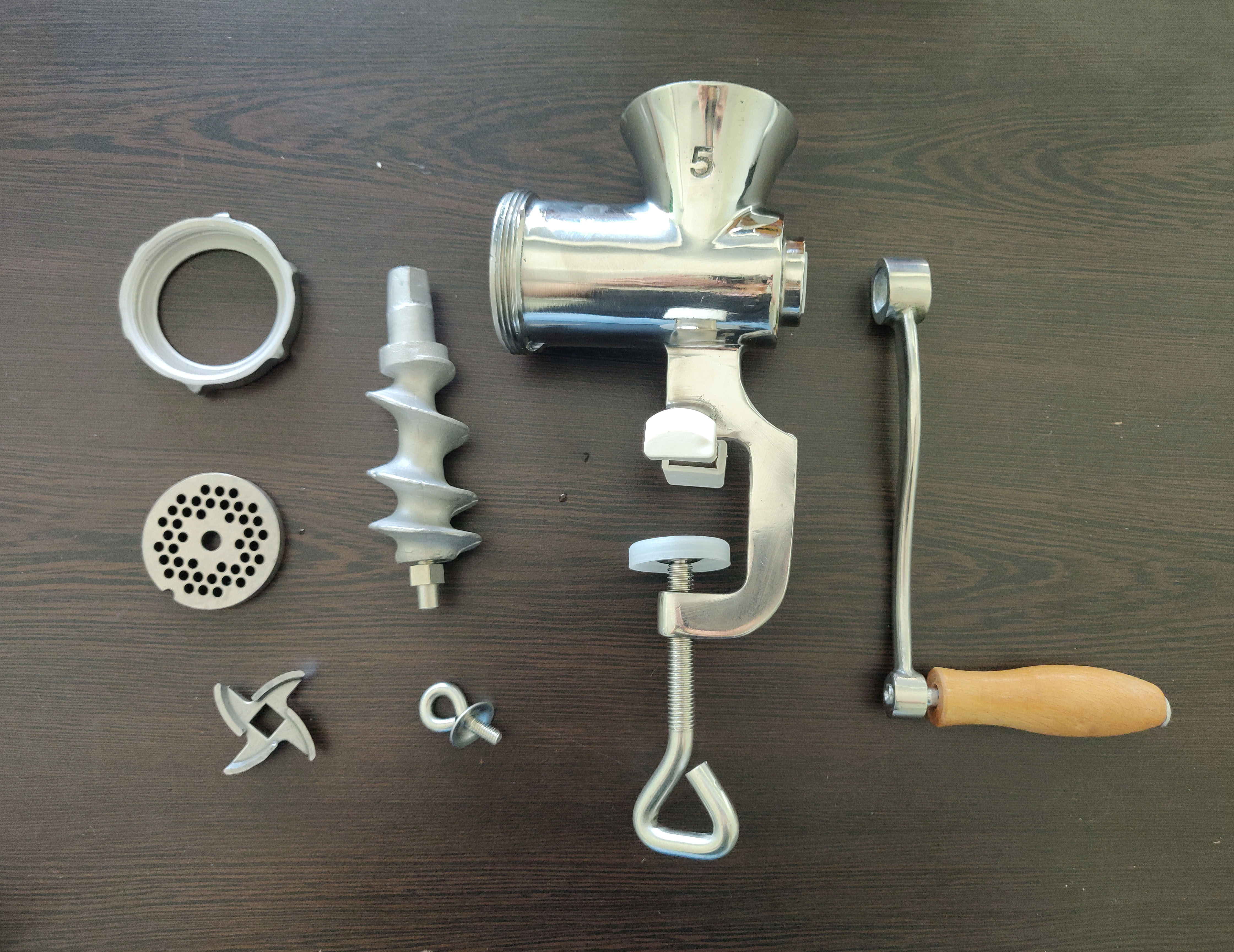 GRT-#5 304 Hand Kitchen Stainless Steel Professional Manual Meat Grinder for Sale