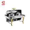 GRT-6808GH Stainless Steel Golden Feet Round Chafing Dish 9L for Soup 