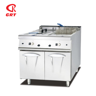 GRT-GF-985 Hotel Kitchen Equipment Gas Deep Fryer With Cabinet 