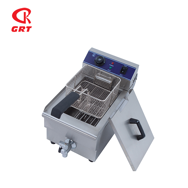 GRT-E10V 10L Single Tank Electric Fryer For Restaurant Using With Oil Valve