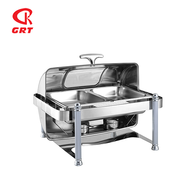 GRT-6501KS Stainless Steel Visible Window Round Chafing Dish 9L 
