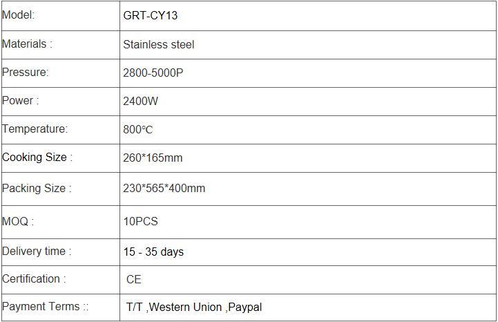 GRT-CY-CY13 PEQUE&Ntilde;O GRANDO DE GAS DE GAS PEAET HORNO DE SALAMANDER