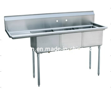 3 Compartment Stainless Steel Sink (S3-242414-24L-16)