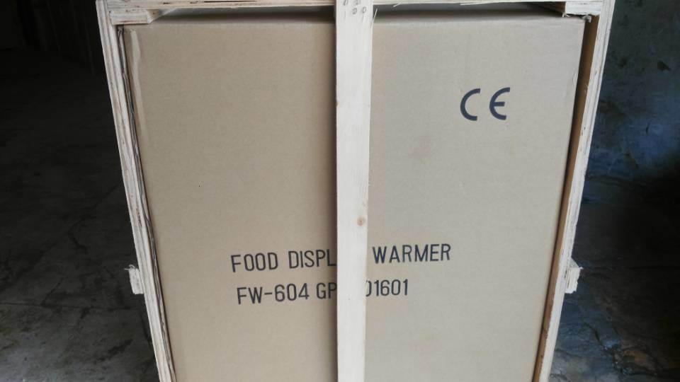 Calentador de alimentos trapezoides de acero inoxidable comercial (GRT-6P-B) Showcase de pantalla con bandejas